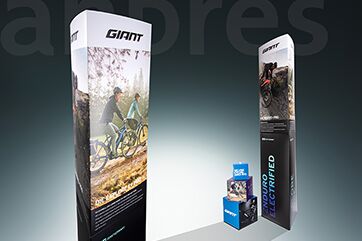 Giant/Liv/Promotion/Bikes/POS/Deko-Cubes/Karton/Hängeetiketten/Papier-Banner